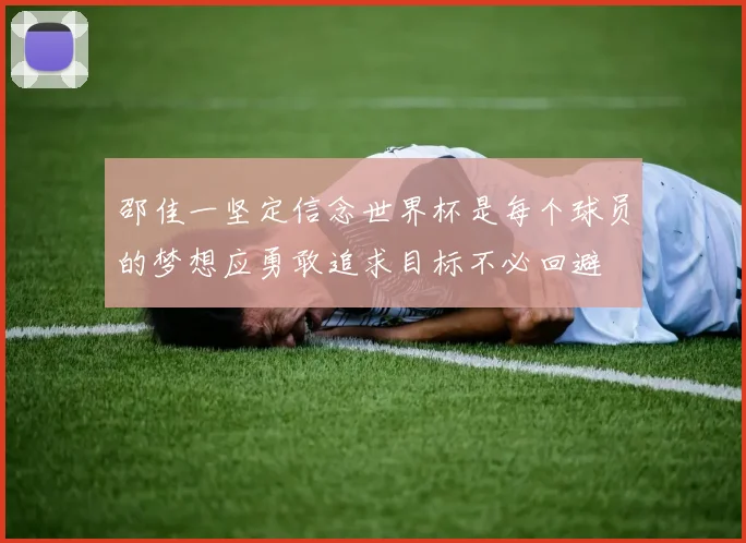 邵佳一坚定信念世界杯是每个球员的梦想应勇敢追求目标不必回避